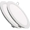  Juego 2 Downlight LED Extraplano Redondo, Iluminación 18W, Ø 22.5 cm, ancho 1 cm, Ø corte 20.5 cm, A+, blanco (4000K 1500Lm 230V)